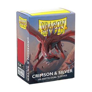 Standard Dragon Shield Sleeves (100) – Matte Dual Crimson/Silver